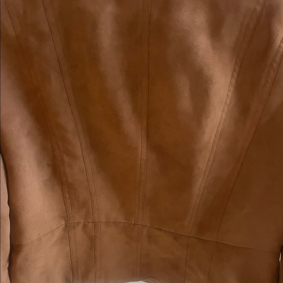 Women’s Brown Suede Zip-Front Jacket - Picture 3 of 5